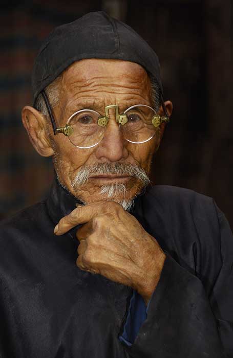 Head shot of elderly Chinese Man