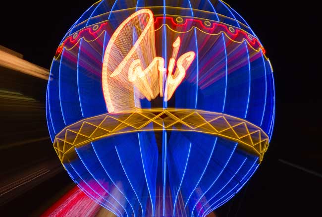 Paris Las Vegas Balloon in Neon