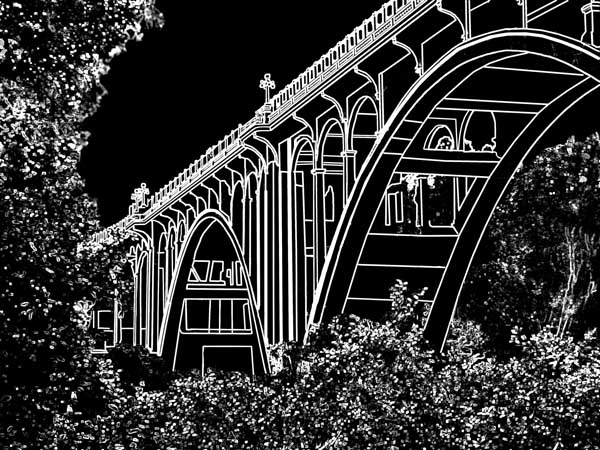 Bridge: White on Black Background