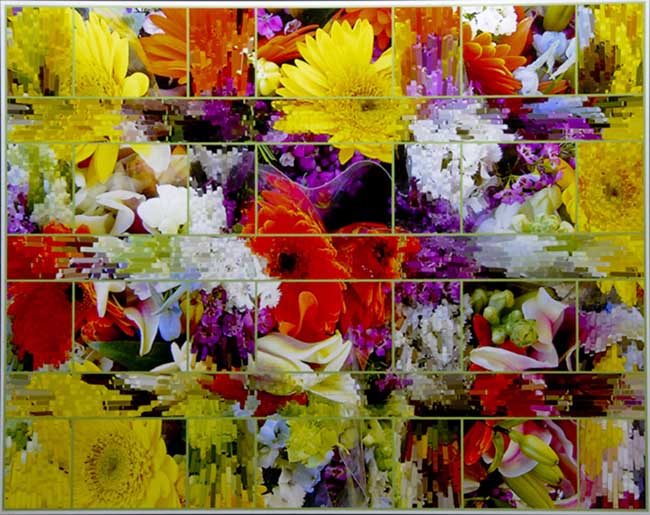 Flowers and Lined Grid