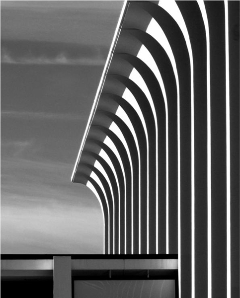 Curved facade of a medical building
