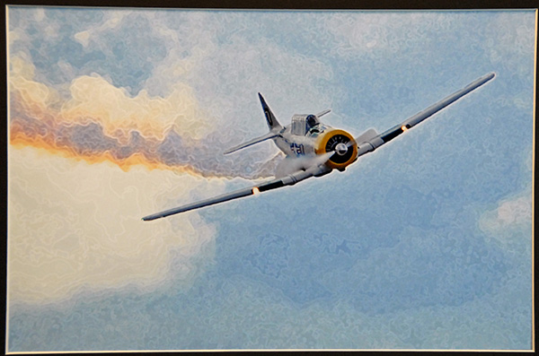 Fighter plane with painterly effects